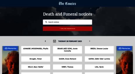 Search Wichita obituaries and condolences, hosted by Echovita. . Ballarat courier funeral notices